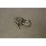 Pair of silver Masonic style cufflinks