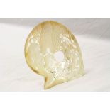 Mother of Pearl Shell carved and pierced with a scene of a Tiger chasing a Deer, with an easel back,