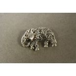 Silver elephant brooch