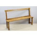 Late Victorian pine railway bench seat