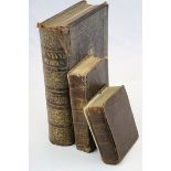 Three Leather bound Antique Books to include; Bunyans Illustrated Works, Poetical Epitome & The