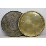 Two Indian Brass Trays, 76cms diameter