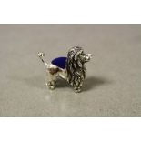 Silver poodle dog pin cushion