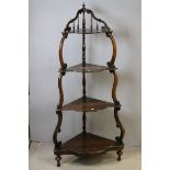 Victorian Rosewood Four Tier Corner Whatnot 147cms high