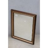 Wooden and Floral Patterned Framed Wall Mirror, 50cms x 61cms