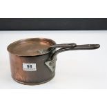 Victorian Copper Saucepan and Lid with riveted Iron Handles