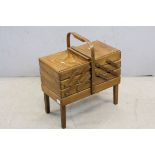 Mid 20th century / Retro Beech Concertina Sewing Box