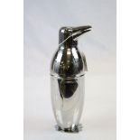 Large silver plated penguin cocktail shaker