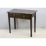 Georgian oak side table with single drawer