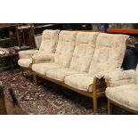Ercol Renaissance Pale Beech and Elm Three Piece Suite with Cushions