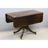 Regency mahogany sofa table with single drawer