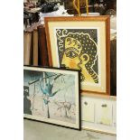 Three framed & glazed Prints to include; Ltd edition pencil signed to margin "Lo Cole" & numbered