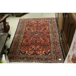 Red and Blue Ground Wool Rug, 157cms x 104cms