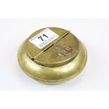 Nautical interest brass ashtray with anchor decoration