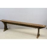 Victorian pine bench, approximately 79 inches long