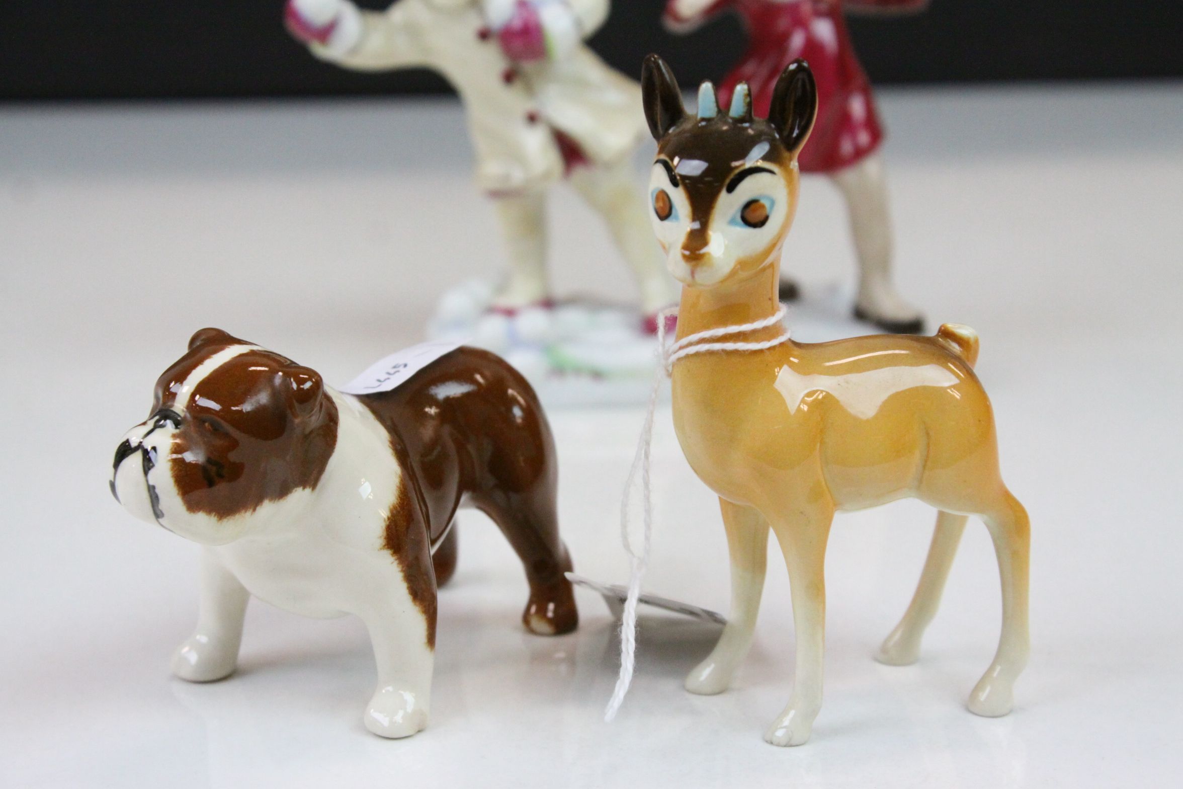 Small collection of mixed ceramic figurines etc to include; Beswick Bulldog, Fawn, Royal Doulton - Image 4 of 5