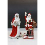 Two large Royal Doulton ceramic Santa Claus models to include; HN4175 & HN3399, tallest approx 24cm