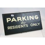 Painted Wooden Sign ' Parking for Residents only ', 61cms x 31cms