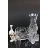 Collection of assorted crystal including; fruit bowl, vase etc