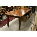 Oak Three Plank Top Dining Table raised on Square Tapering Legs, 183cms long x 91cms wide x 76cms