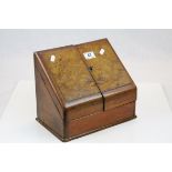 Mixed wood Stationary Box with integral drawer & fitted interior, measures approx 29 x 24 x 19cm
