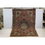 Eastern Red and Blue Ground Rug, 208cms x141cms