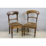 Two Victorian Mahogany Bar Back Dining Chairs