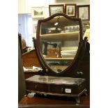 19th century Mahogany Shield Shaped Swing Mirror