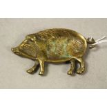 A vintage pin tray in the form of wild boar pig