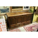 18th / 19th century Oak Mule / Marriage Chest, the hinged lid opening to reveal a candle