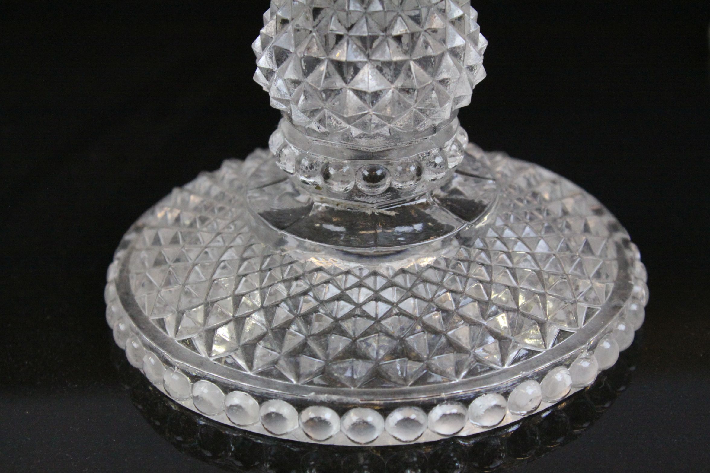 Pair of Baccarat Hobnail Glass Candlesticks, 18cms high - Image 5 of 6