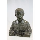 Sculpture of a boy, signed