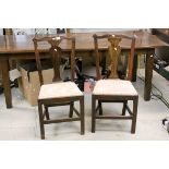 Pair of George II style mahogany side chairs with drop-in seats (2)