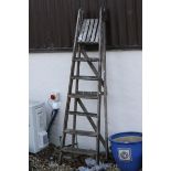 Vintage set of wooden step ladders