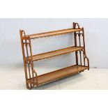 Set of Early 20th century Hanging Shelves with Carved Fretwork Sides, 82cms long x 66cms high