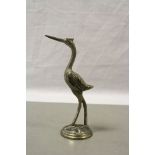 White metal plated ring holder in the form of a stork