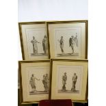 Set of four gilt framed prints of classical statues