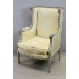 French Empire Style Painted Upholstered Armchair