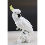 Crown Staffordshire model of a Cockatoo by J T Jones and marked "2. Cockatoo" to base, stands approx