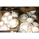 Two boxes of Wedgewood Tea & part Dinner service in "Hathaway Rose" pattern