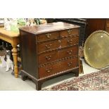 Georgian Mahogany Chest of Two Short over Three Long Drawers raised on Bracket Feet, 89cms wide x