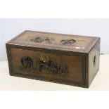 Vintage carved hardwood oriental blanket box