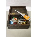 Oak Box containing approximately Twenty Six Lighters