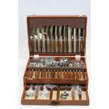 A contemporary cased Glosswood cutlery set