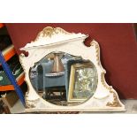 Rococo Style Painted Overmantle Mirror, 139cms x 105cms