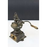 Antique Cast Iron ' Elma ' Coffee Grinder, 28cms high