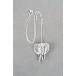 Silver necklace in the form of an elephant