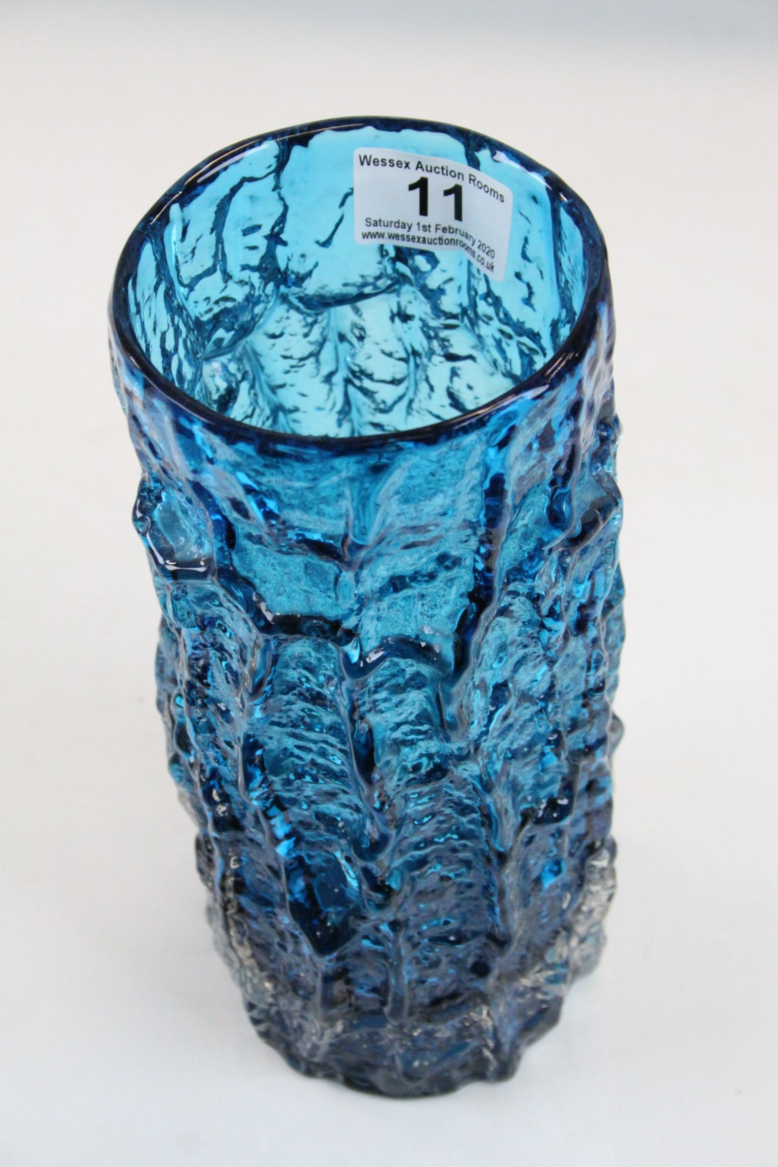 Whitefriars Kingfisher blue bark vase, standing approx.23cm - Image 2 of 4