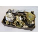 Large quantity of metalware and silver plate to include meat skewer, condiment stand, sandwich box