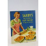 Advertising - Vintage Shop Display Advertising Board ' Saxby's Delicious Puff Pastry ' with Easel